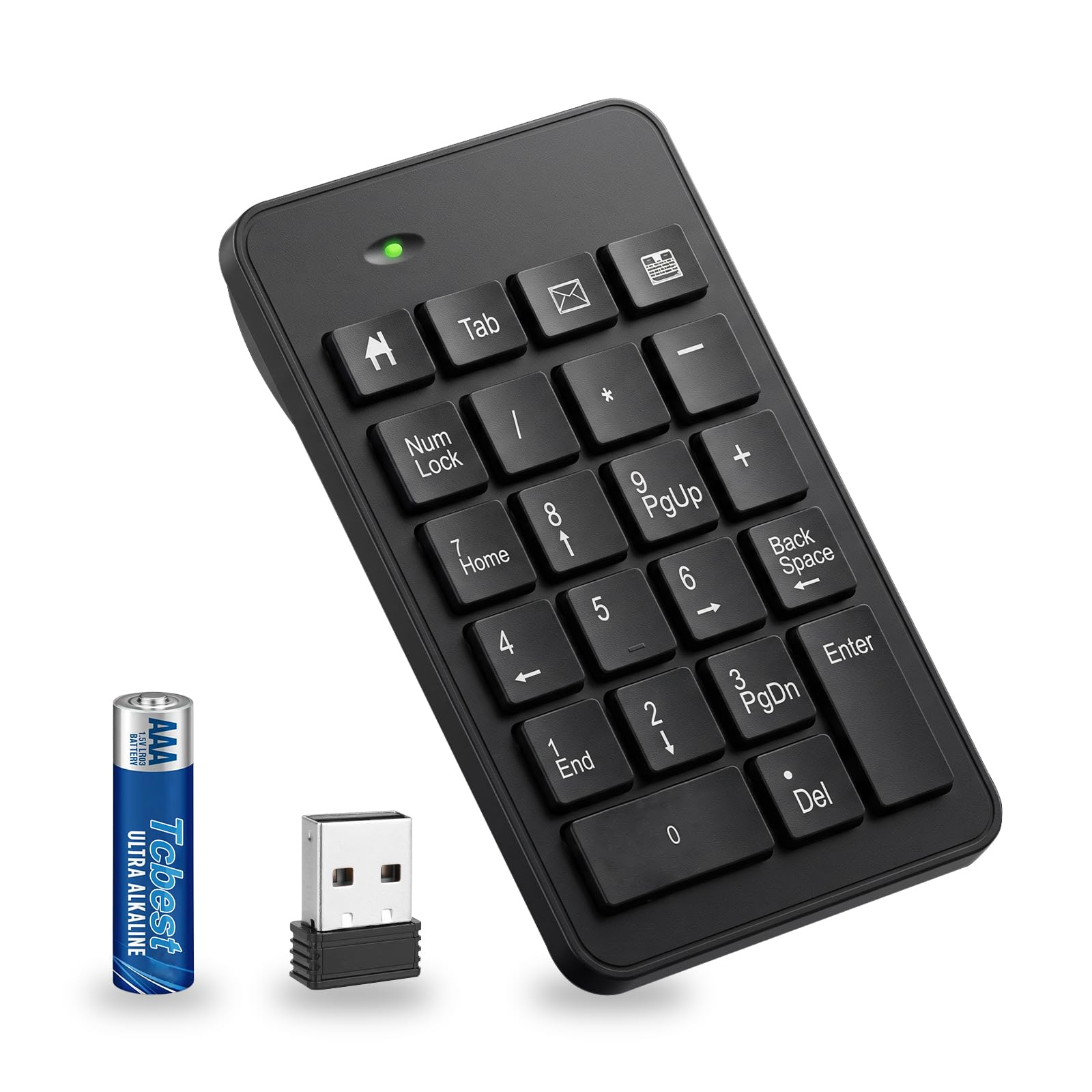 Photo 1 of *** Missing USB***Wireless Number Pad with Battery, Enhanced Efficiency with 23 Keys Numeric Keypad Upgraded Version of 10 key USB Keyboard Financial Accounting Numpad for Laptop, PC, Notebook, Desktop,Surface Pro*** Missing USB***