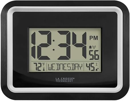 La Crosse Technology BBB84022 Atomic Digital Wall Clock with in Temp & Humidity