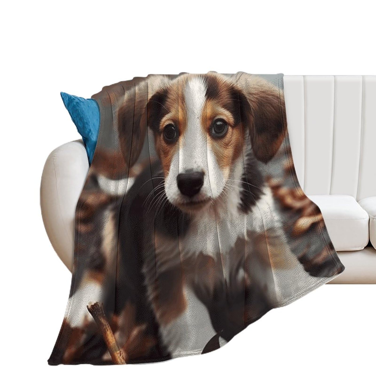 Couverture en flanelle de lit haut de gamme et douce motif chien