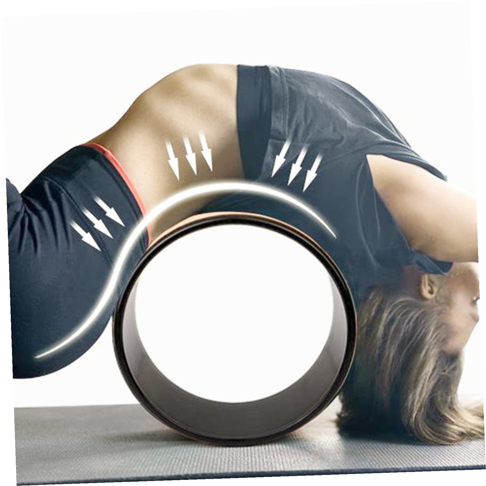 POPETPOP Rueda de Yoga de Corcho para Estiramientos y Corrección Postural, Rodillo Antideslizante Ergonómico para Entrenamiento Lumbar y Fitness en Casa