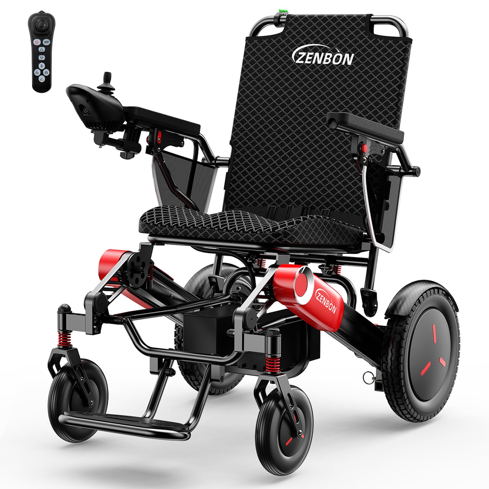 Silla de ruedas eléctrica plegable ligera: 700W Silla de ruedas eléctrica con ayuda deslizante trasero, 2 * 12 AH Sillas de ruedas eléctricas para personas mayores de hasta 150 kg