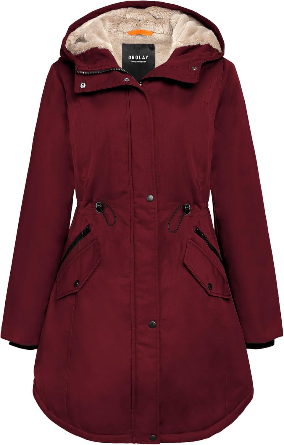 Orolay Women’s Thicken Fleece Lined Parka Winter Coat Hooded Jacket with Pockets