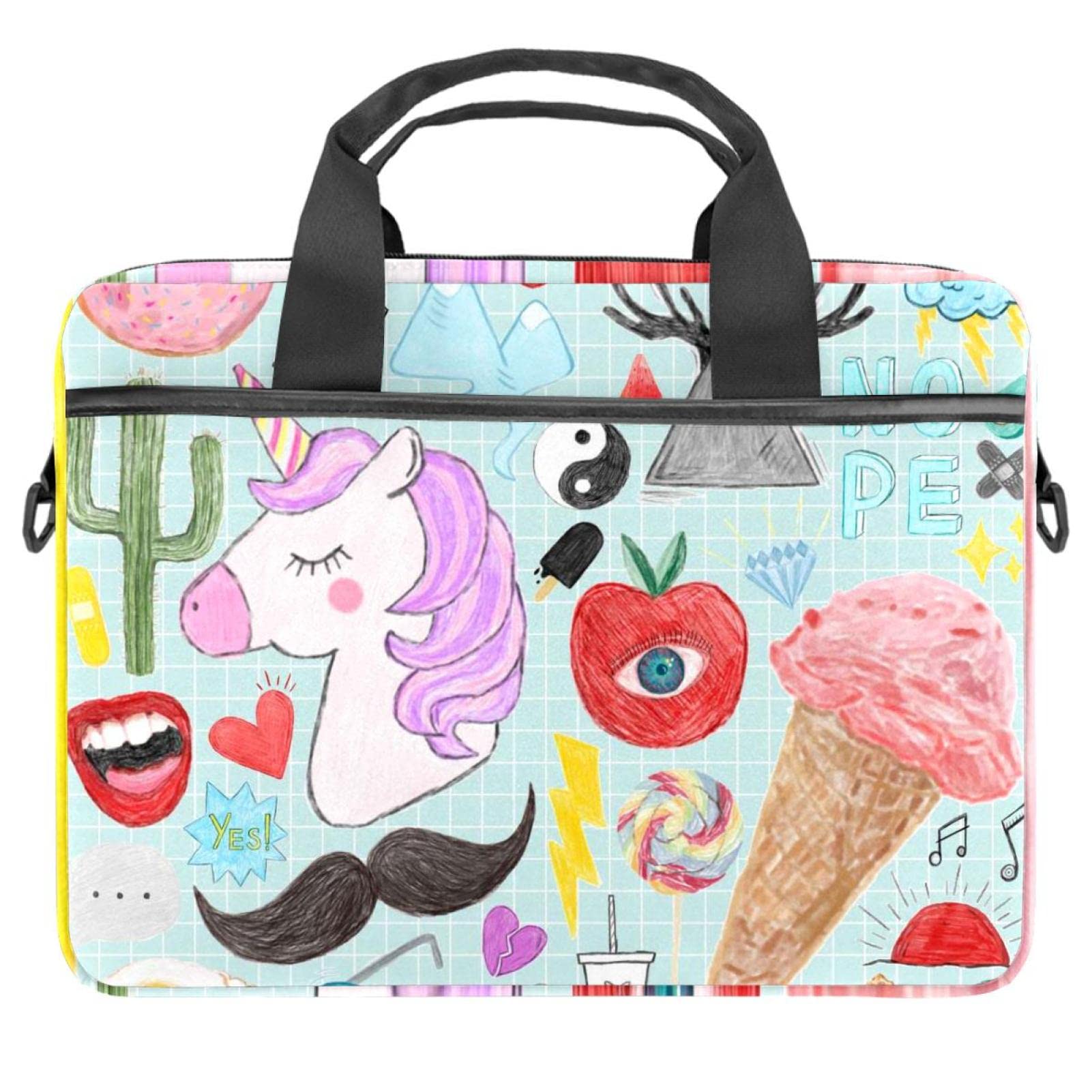 Housse ordinateur portable 14 pouces antichoc imprimé licorne rose - 7