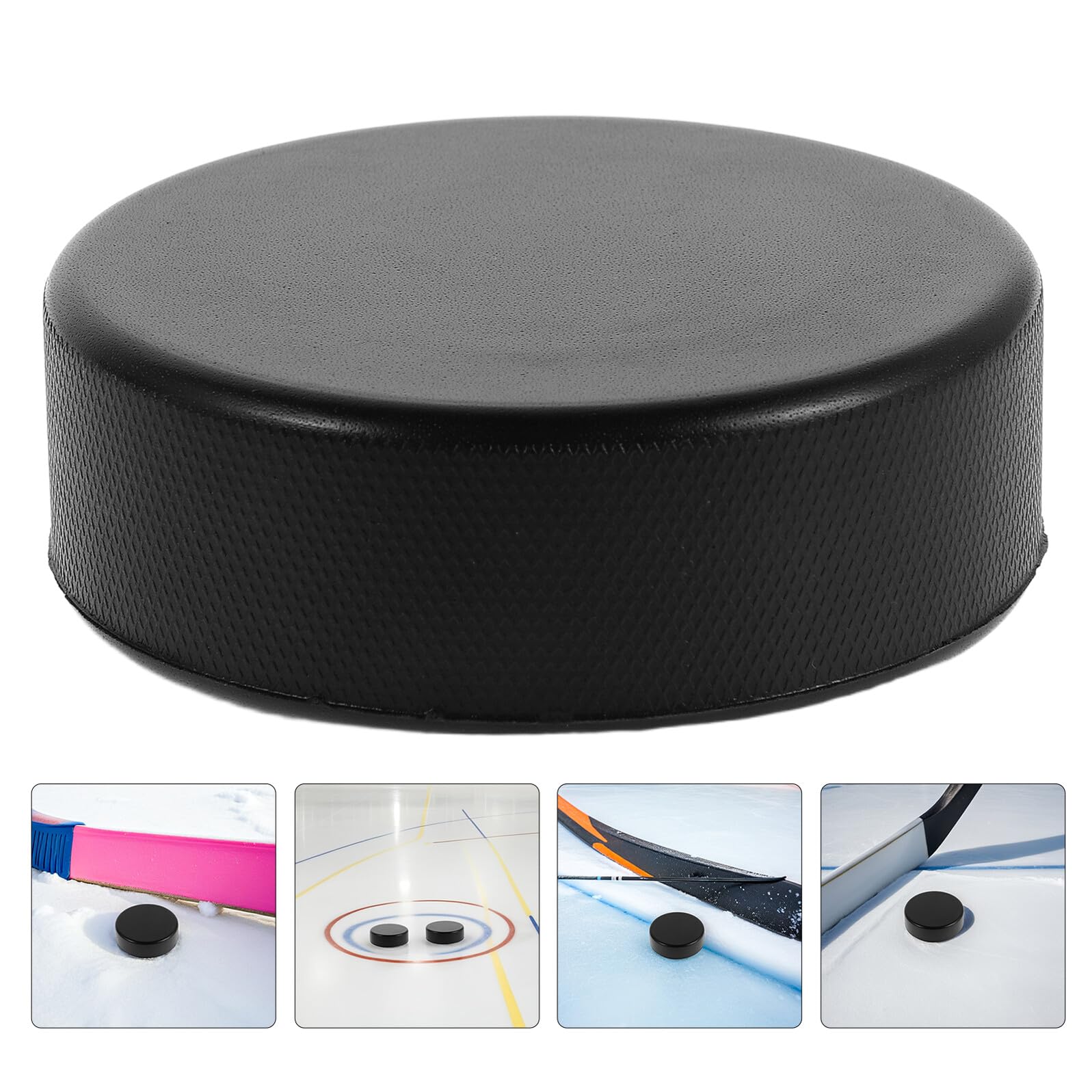 16 Pezzi Set 16 Dischi da Hockey su Ghiaccio in Schiuma Nera, Leggeri e Sicuri per Allenamento Indoor e Outdoor, Accessori per Giochi da Tavolo e Attività di Gruppo