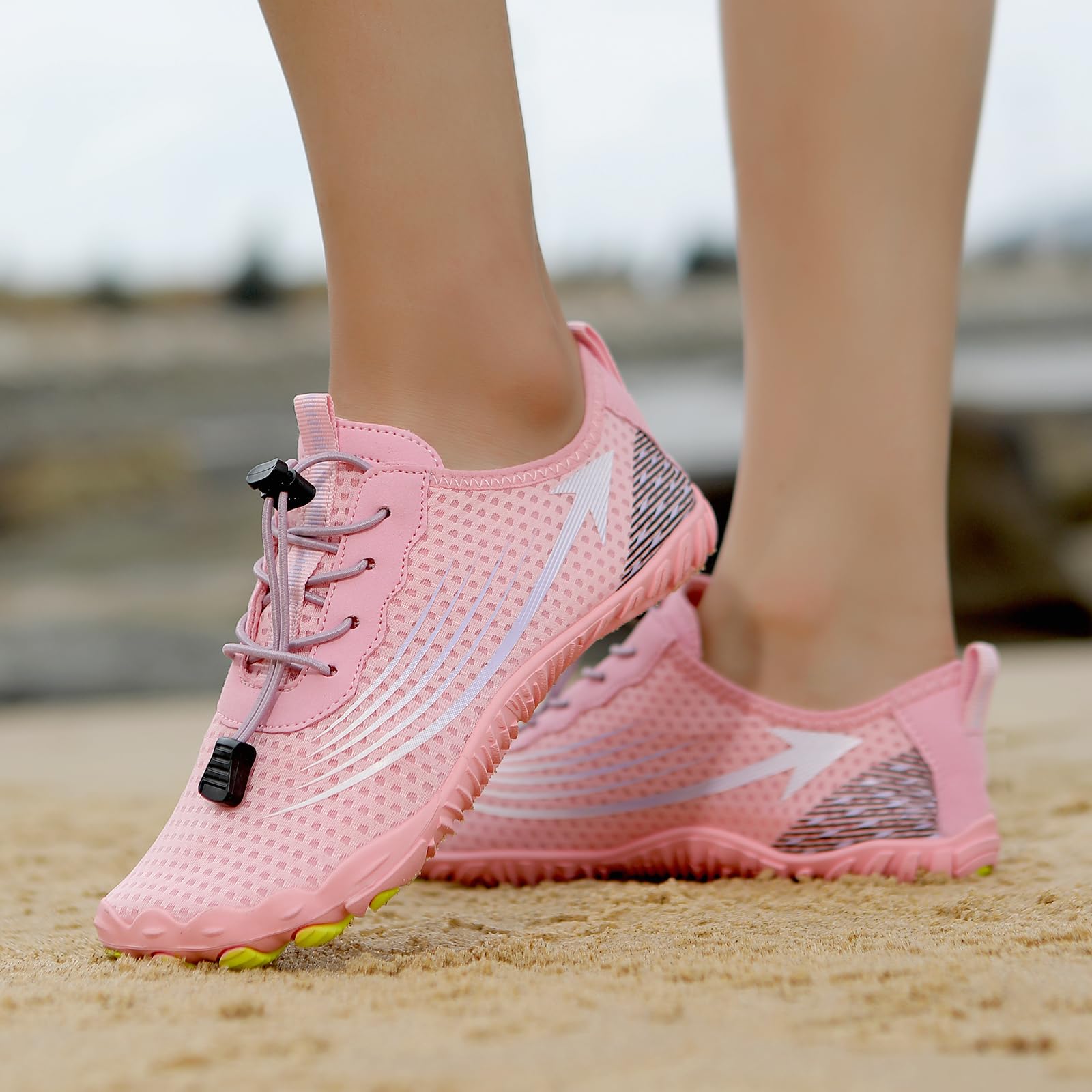 Zapatos Acuáticos Descalzos Secado Rápido Zapatillas Agua Cordón Elástico Fácil Puesta Base Flexible Adherencia Antideslizante para Playa Caminar Fitness Viajes