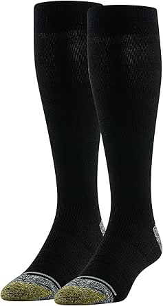GOLDTOE Canterbury Over The Calf Sokken voor heren, 3-pack, Zwart, Large