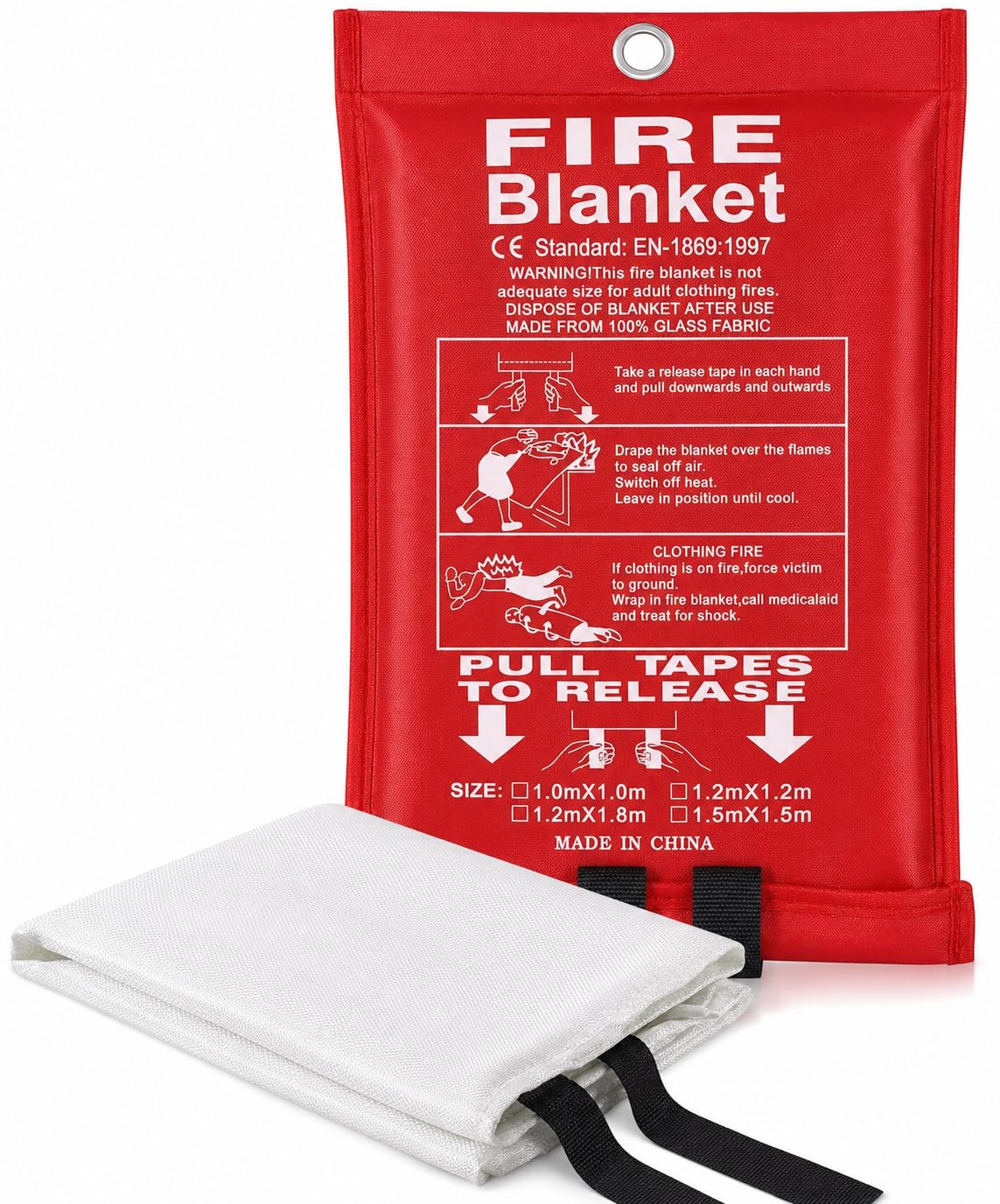 Supergift.com Fire Blanket 1 X 1M, Quick Unfolding Safety Blanket, Emergency Survival Safety Fire Blanket For Home, Kitchen, Garage, Office, Caravan, Car