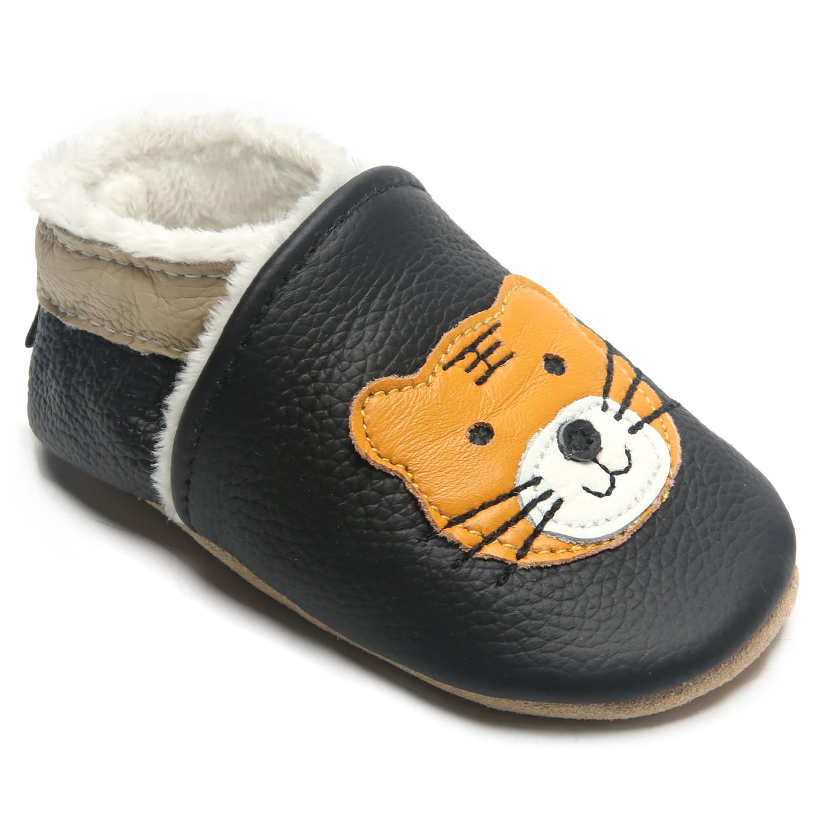 IceUnicorn Krabbelschuhe Baby Winter Krabbelschuhe Gefüttert Plüsch Hausschuhe Baby Lauflernschuhe Warm Weiche Leder Babyschuhe