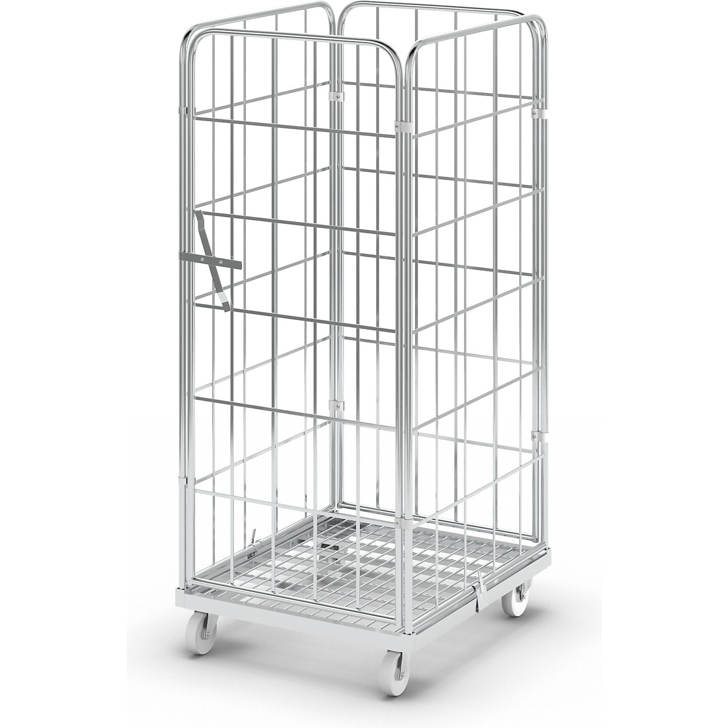 Certeo | Contenedor rodante de Acero | Por 4 lados, altura total 1640 mm, 1 pared