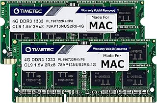 Timetec 8GB KIT(2x4GB) Compatible for Apple DDR3 1333MHz PC3-10600 CL9 for Mac Book Pro (Early/Late 2011 13/15/17 inch), iMac (Mid 2010, Mid/Late 2011 21.5/27 inch), Mac Mini(Mid 2011) MAC RAM Upgrade