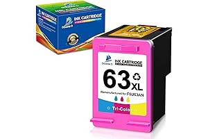 DOUBLE D 63XL Color Ink Cartridge for HP DeskJet 3634 Printer