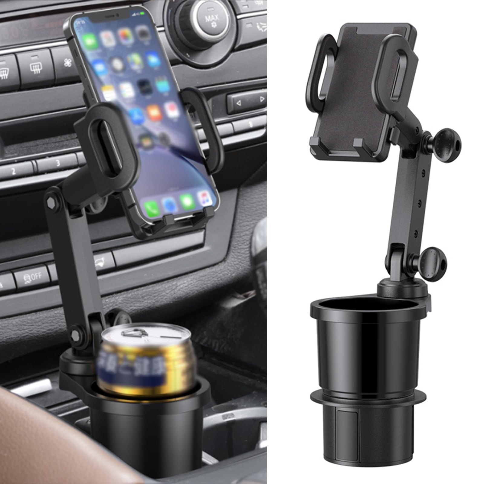 Flygun 1 PC Mobile Phone Mount, Adjustable Cup Holder, Multifunctional Beverage Can Holder, Shockproof Automotive Kit, Non-Slip Vehicle Decoration,