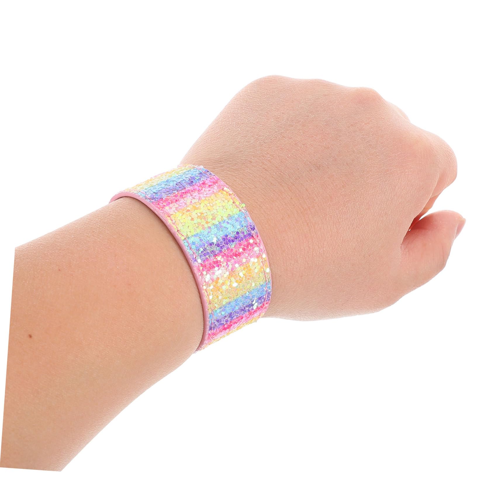 Kisangel 24 piezas Pulseras Slap con Purpurina para Pulseras Brillantes de Colores Surtidos Accesorio Divertido para Fiestas y Infantiles
