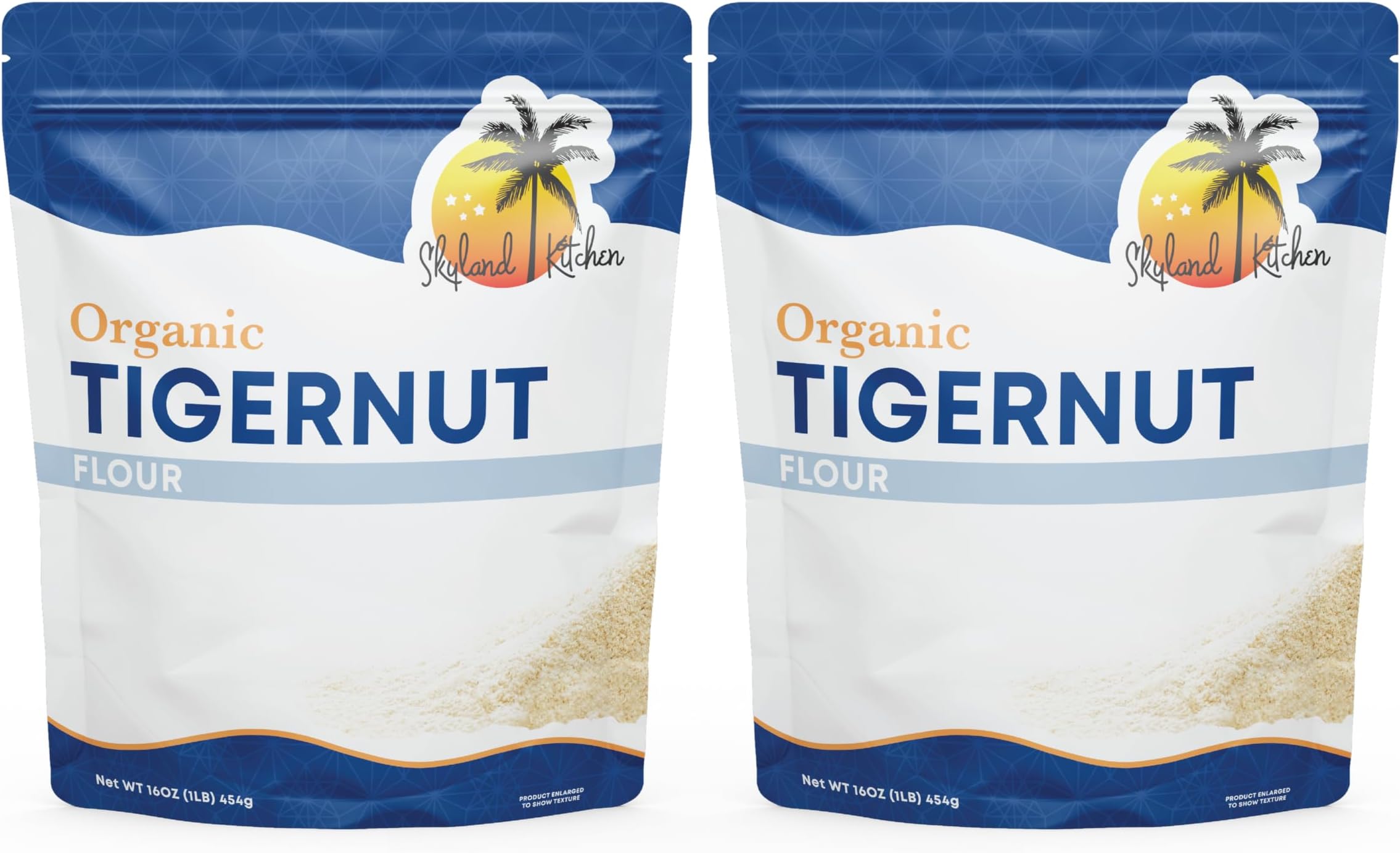 Organic Tigernut Flour, Keto, Paleo, Nut-Free, Non-GMO and Gluten Free, Vegan Baking Flour for Cookies, Pancakes, Bread and Pastries 16oz bag (pack of 2)