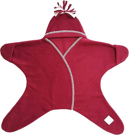 Tuppence and Crumble Nursery,Bedding,Blankets & Swaddlers,Swaddles Tuppence and Crumble Star Baby Wrap Raspberry Size Large