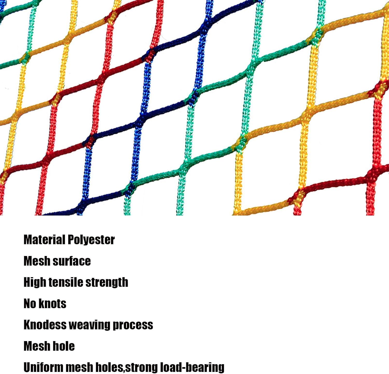 Multicolor Safety Rope Net for Kids, Climbing Net for Kids Outdoor, Balcony & Playground Safety Climbing Cargo Net, Knotless Polyester Guardrail Net (1.18 X 1.18in, Multicolor) (1x4m)