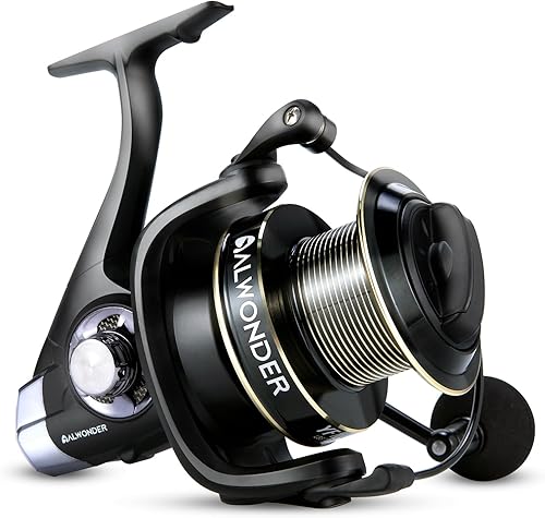 Alwonder Carrete giratorio de agua salada 1000011000 carrete de pesca de surf grafito 13+1 acero inoxidable BBS 35LB Max Drag Heavy Duty Surf