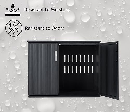 Miniatura 8 de New Age Pet ECOFLEX Promax - Caja de arena para gatos, color negro expreso, caja de arena compuesta de plástico de madera duradera para gatos con