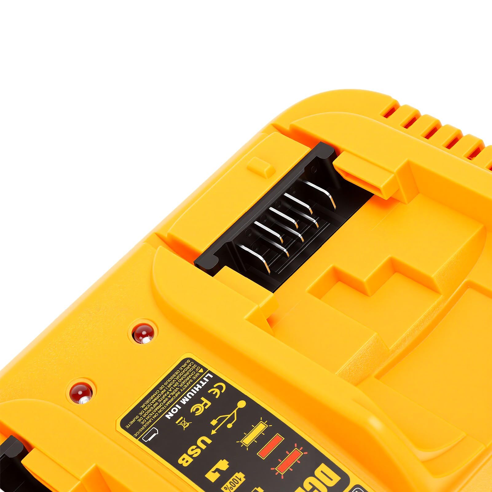 Fafeicy Estación de Carga de Batería de 2 Puertos, Cargador Rápido USB 6A | La estación se carga simultáneamente con indicador LED y puerto USB integrado para dispositivos móviles Taller Taller