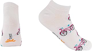 شراب بطول الساق مطبوع عليه دراجة للنساء من خيوت، لون ابيض، 60233