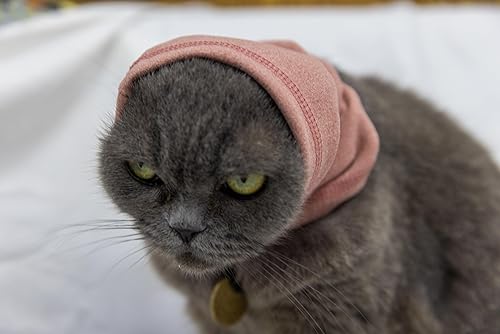 Vista 133 de Cat Head Cover Noise Protection When it Grooming Hematoma Ear Wrap for Cats Wine+Purple S