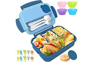 Bento Box for Boys - Leak-Proof Lunch Box with Built-In Utensils and Food Picks