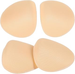 2 Pairs Beige Sponge Shoulder Pads, Self-Adhesive Non-Slip Foam Shoulder Enhancers for Blazer, Coat, Jacket, and Clothes, 1.0cm Thickness, Unisex for Natural Straight Look