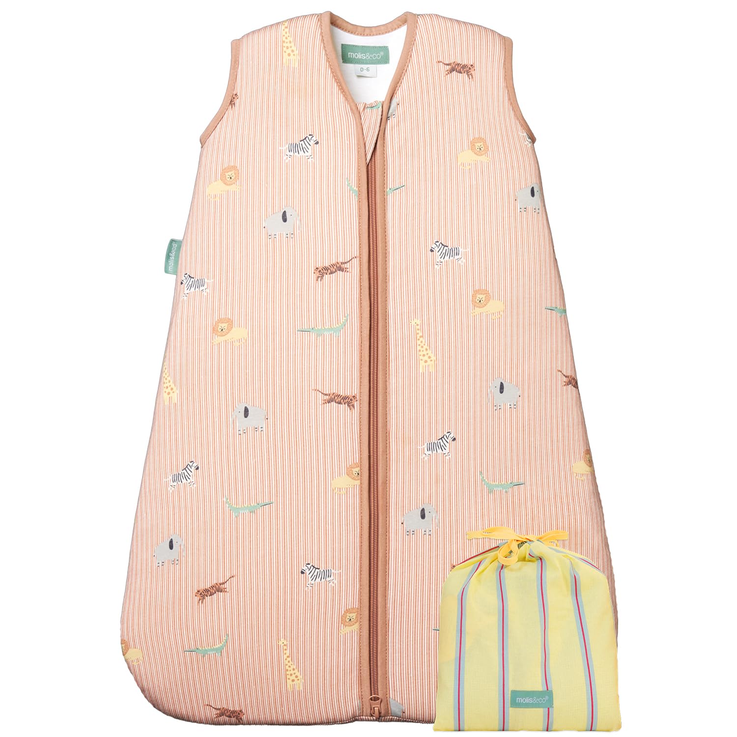 molis&co - Baby Sleeping Bag 1 TOG - Baby Autumn Sleeping Bag Unisex - Soft and Cozy Baby Wearable Blanket for Newborn & Infants - 100% Cotton (OEKO-TEX) (Jungle, 18-36 Months) — image 1