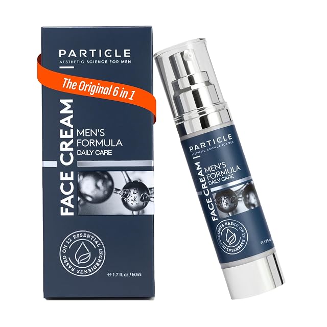 Particle 6-in-1 Face Cream for Men Mens Daily Hydrating Moisturizer with Vitamin C Jojoba Oil Vitamin E Hyaluronic