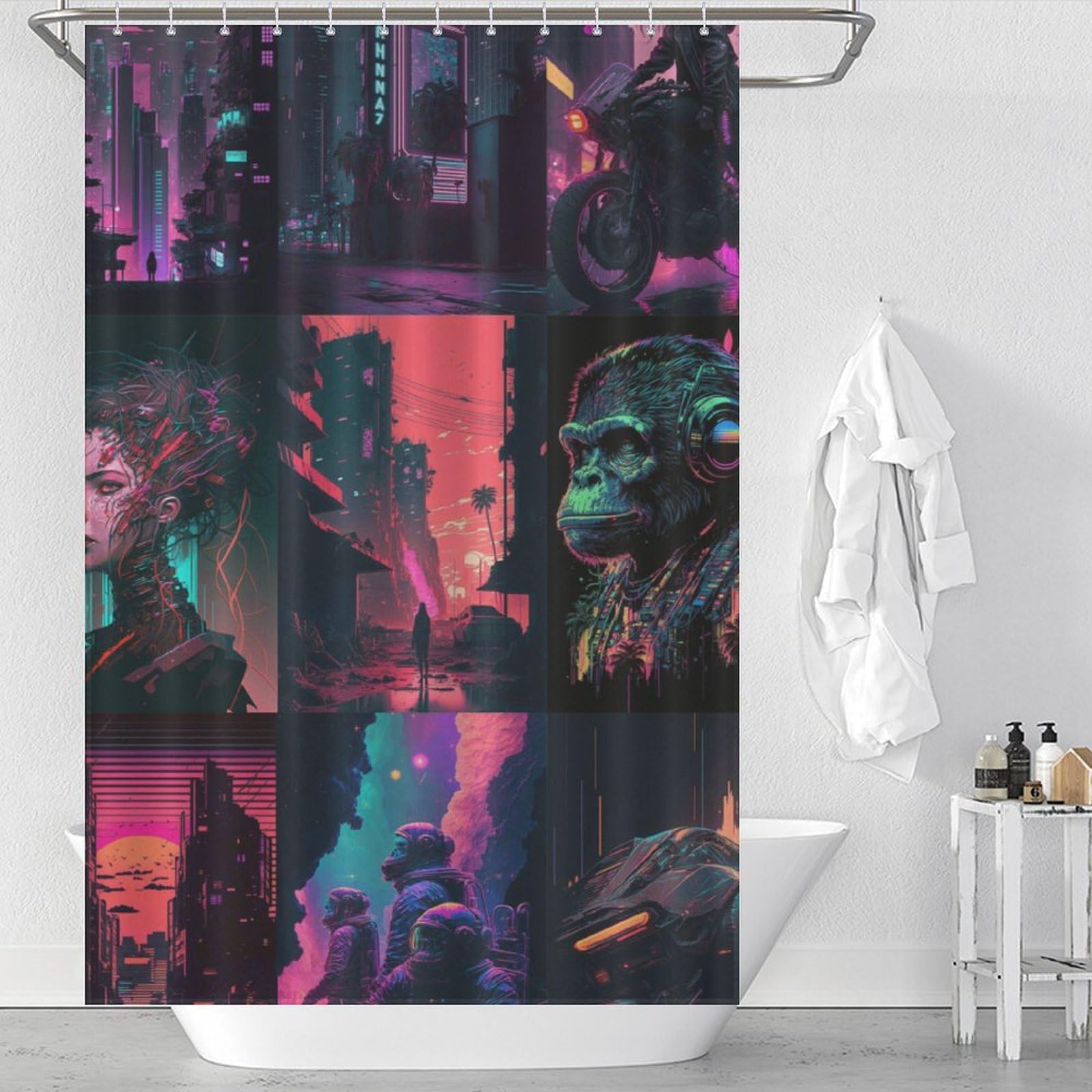 Rideau de douche en tissu polyester de qualité supérieure 122x183