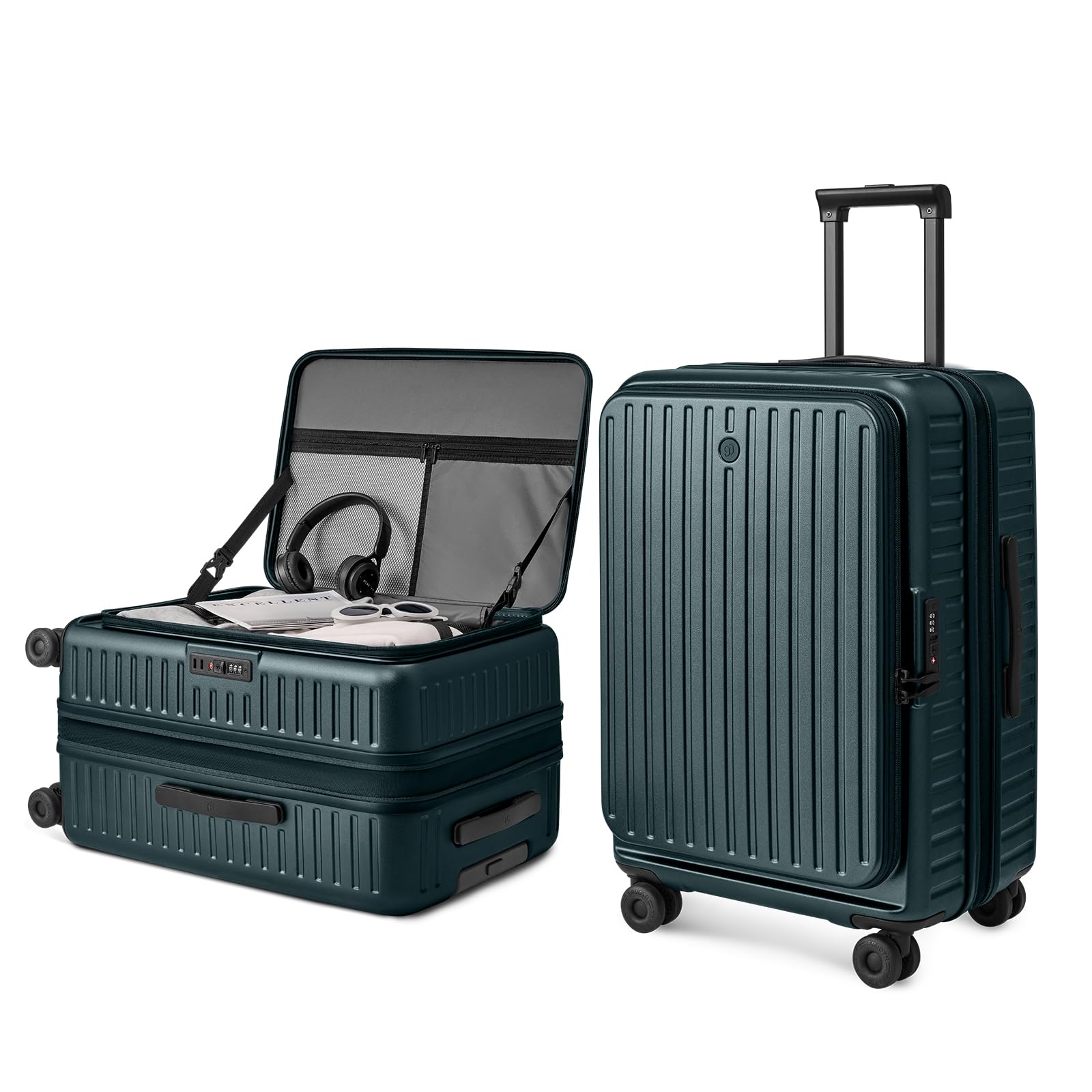 NINETYGO Top Opening Checked Luggage, Lightweight Medium Suitcase, ALPS