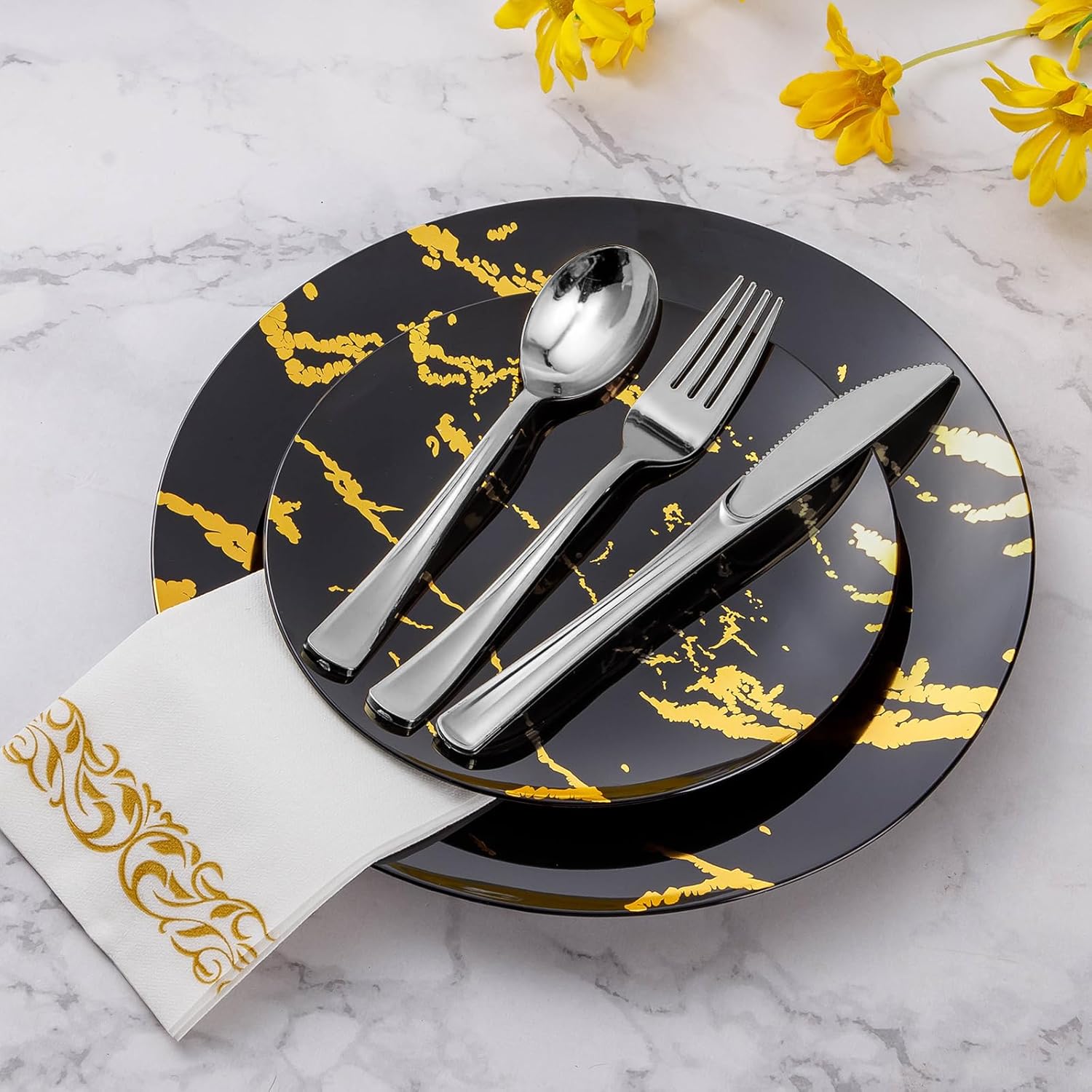 Goodluck 150 Pack Silver Plastic Forks, Heavy Duty Forks Disposable, Silver Plastic Cutlery Perfect for Weddings, Parties, Dinners - Image 6