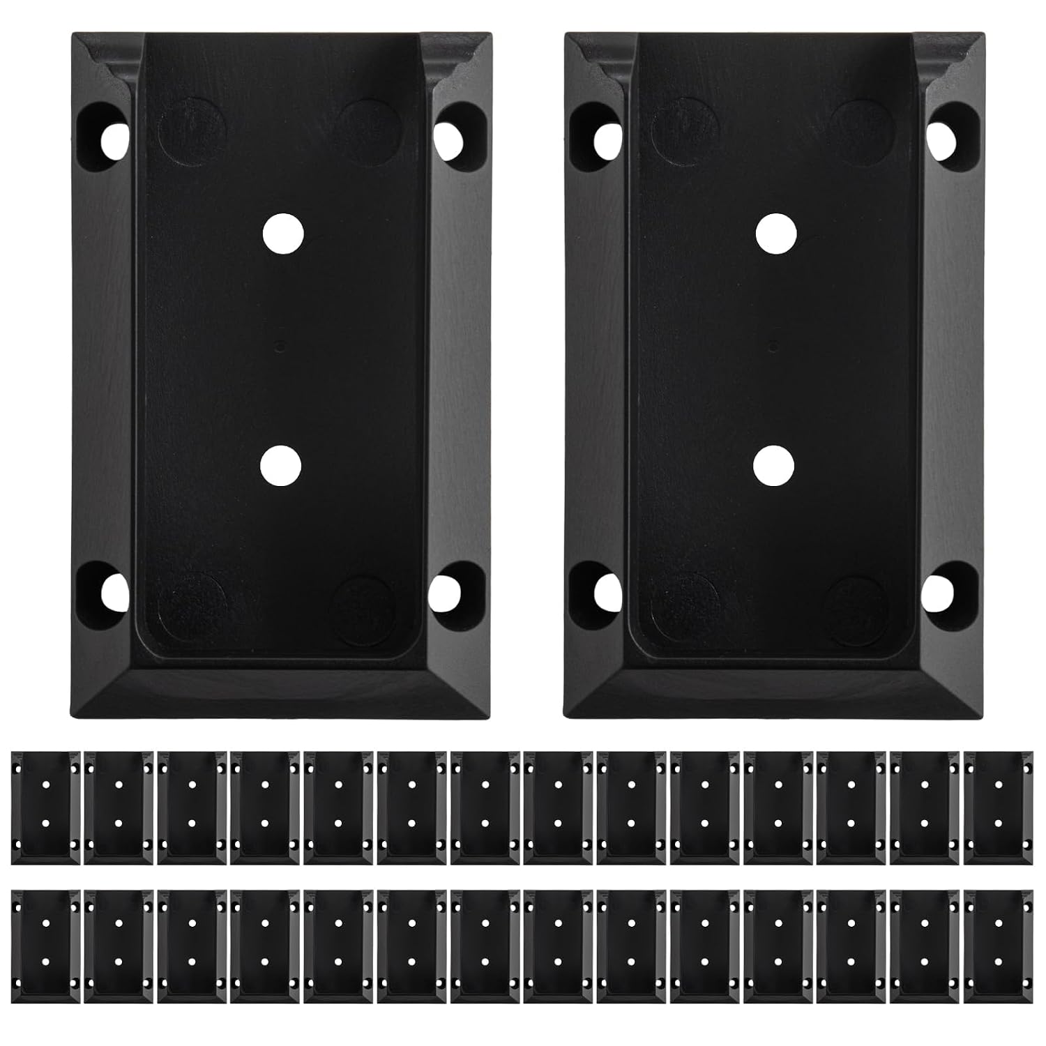WellMade 2x4 Deck Railing Brackets Connectors, 30 Pack Heavy Duty Black Nylon Structural Connectors for Wood Deck, Porch & Stair Railings, Weatherproof Hardware for Outdoor Use