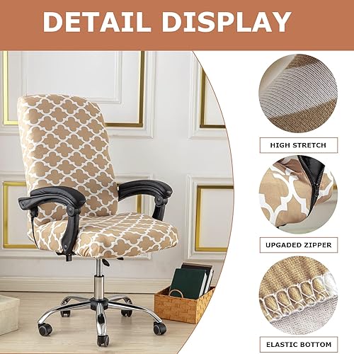 Miniatura 3 de Eco-Ancheng Funda para silla de oficina, fundas universales para silla de jefe giratoria, fundas para silla de escritorio, fundas para silla de