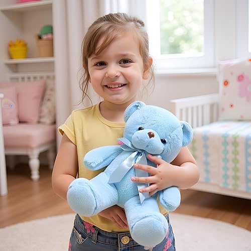 Miniatura 6 de Oso de peluche, pequeño y lindo oso de peluche, juguetes de peluche transformables con ropa y sombrero (dinosaurio verde, 10 pulgadas)