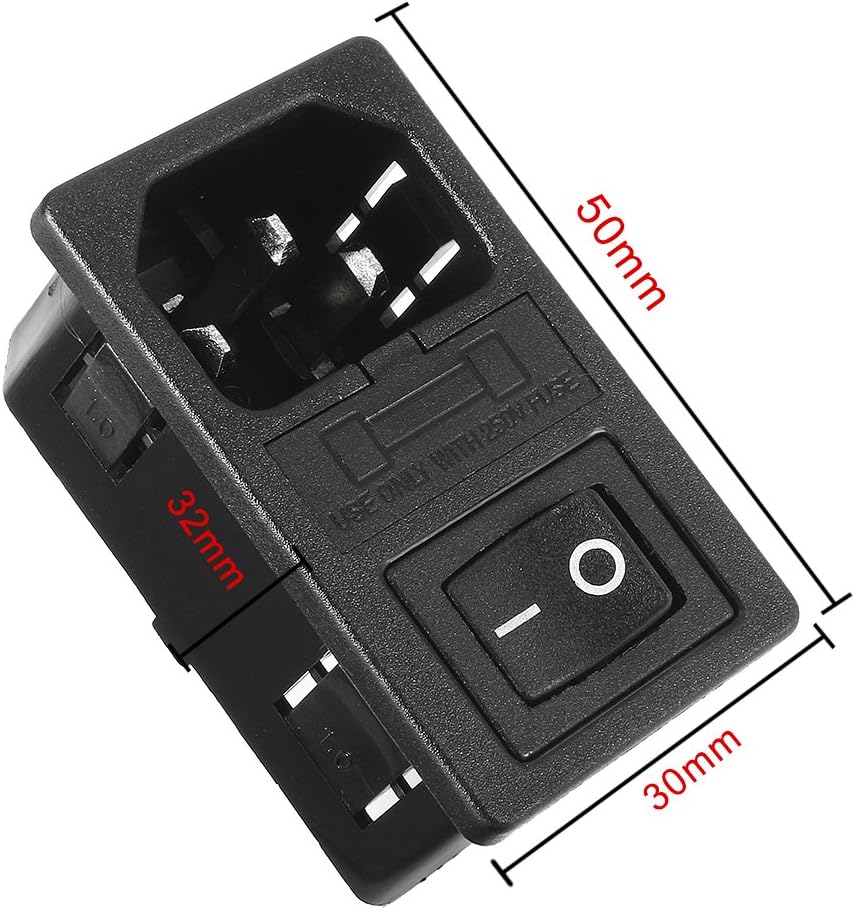 Dimensions of the uxcell IEC C14 Inlet