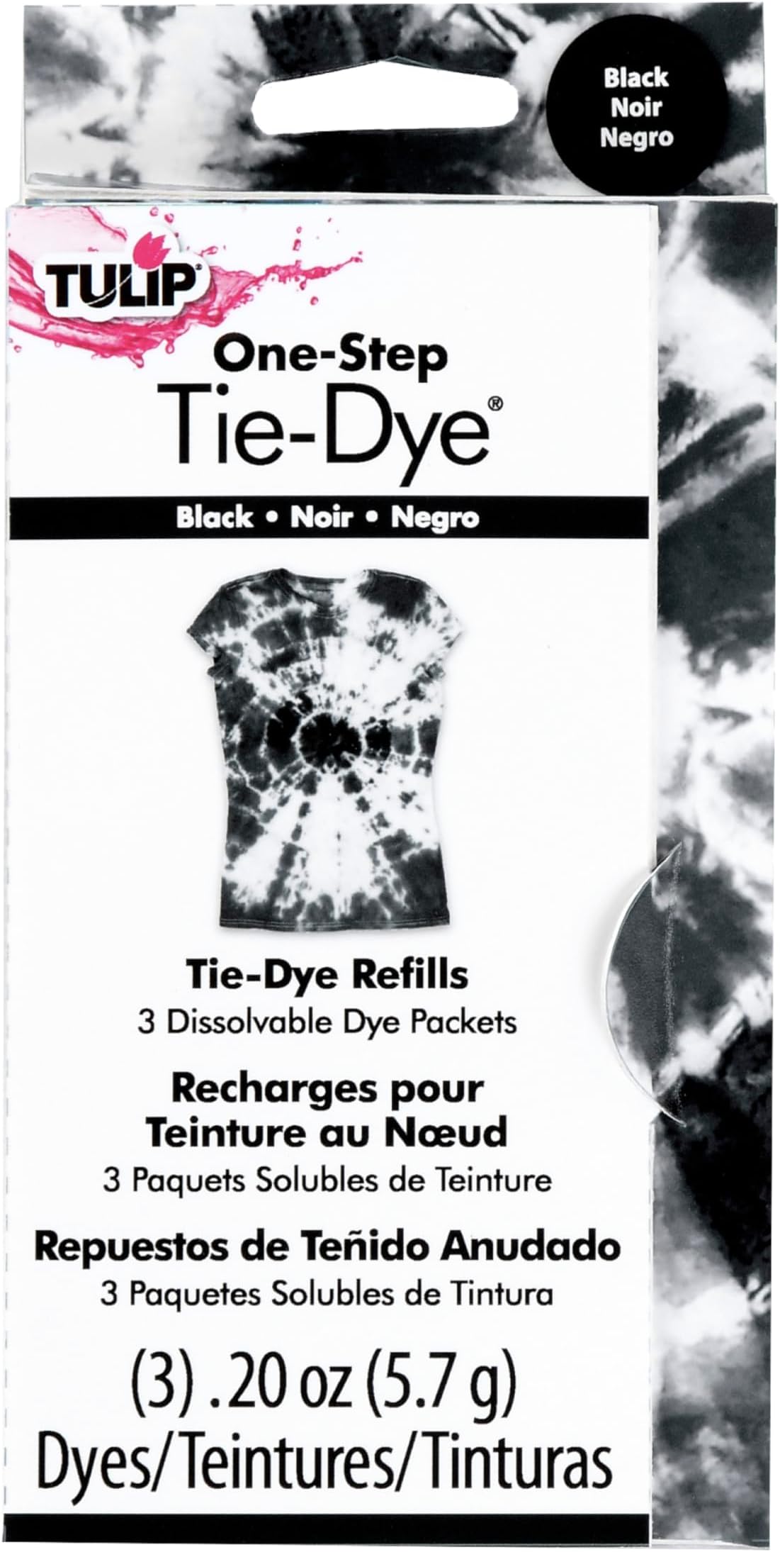 Tulip One-Step Tie-Dye Kit 1 Color Refill Black, 1 Pack, 29038