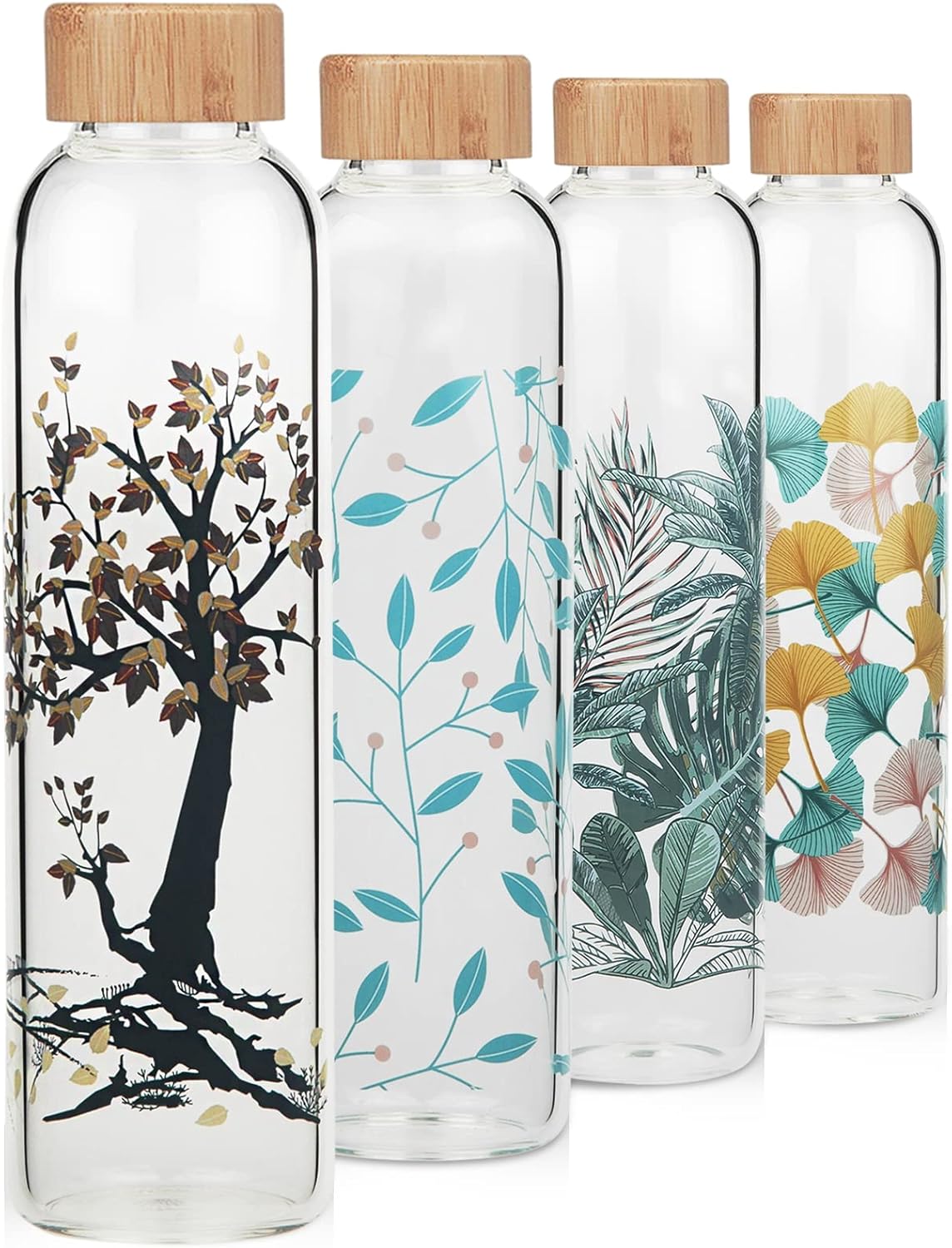 Cleesmil Sports Borosilicate Glass Water Bottle BPA Free Glass Drinking