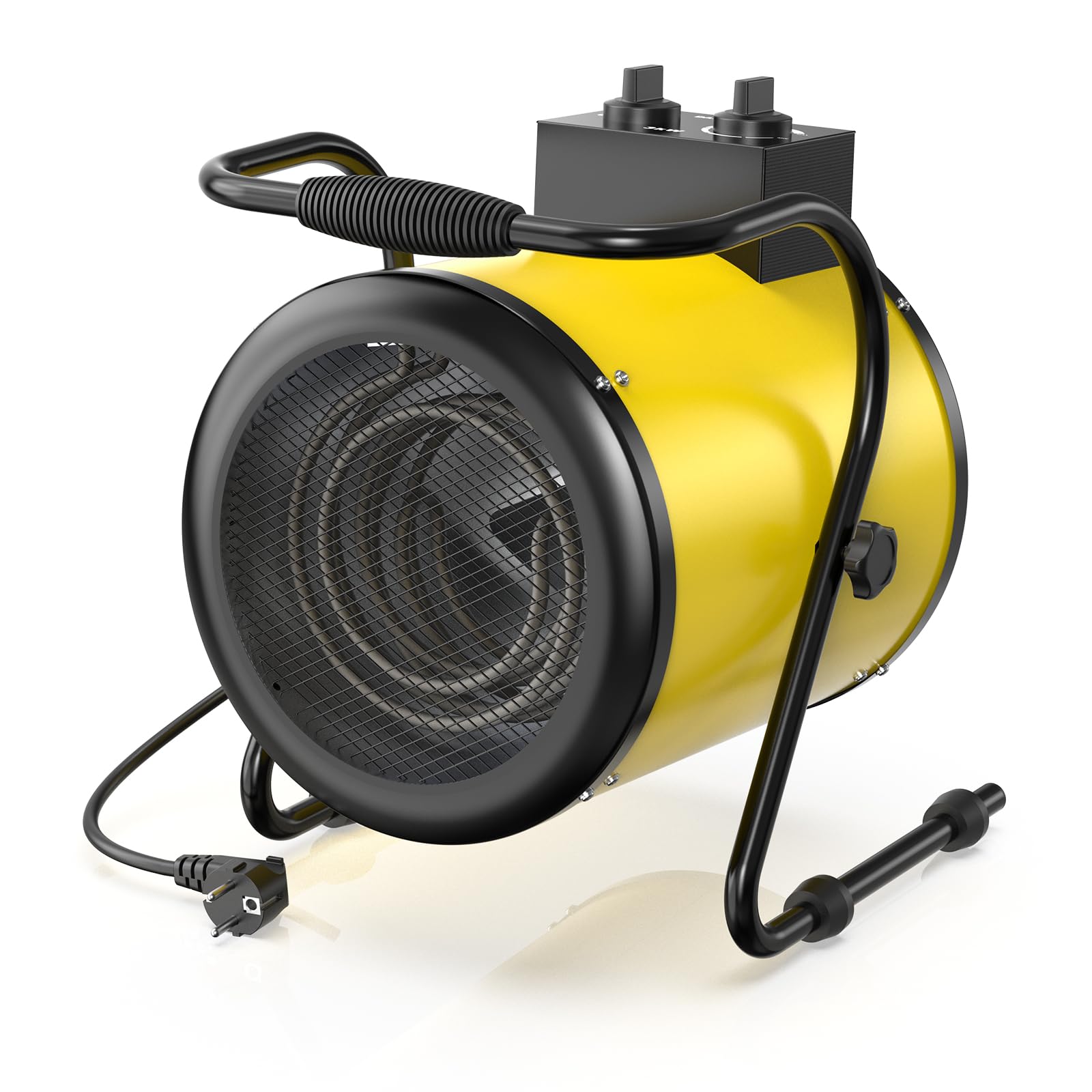 Calefactor Industrial 3000W - Calentador Aire Caliente Portatil - con Ajuste de ángulo de 0 a 25° y Termostato - Apto para Construcción, Garaje e Invernadero