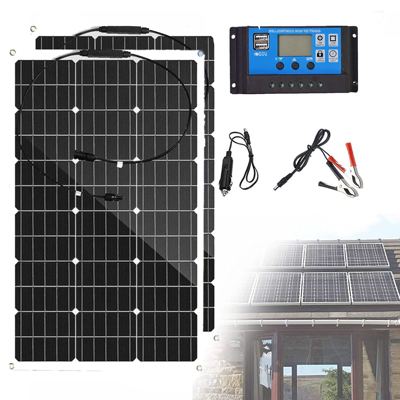 Module photovoltaïque 600W haute efficacité 18V, kit de 2 panneaux solaires flex