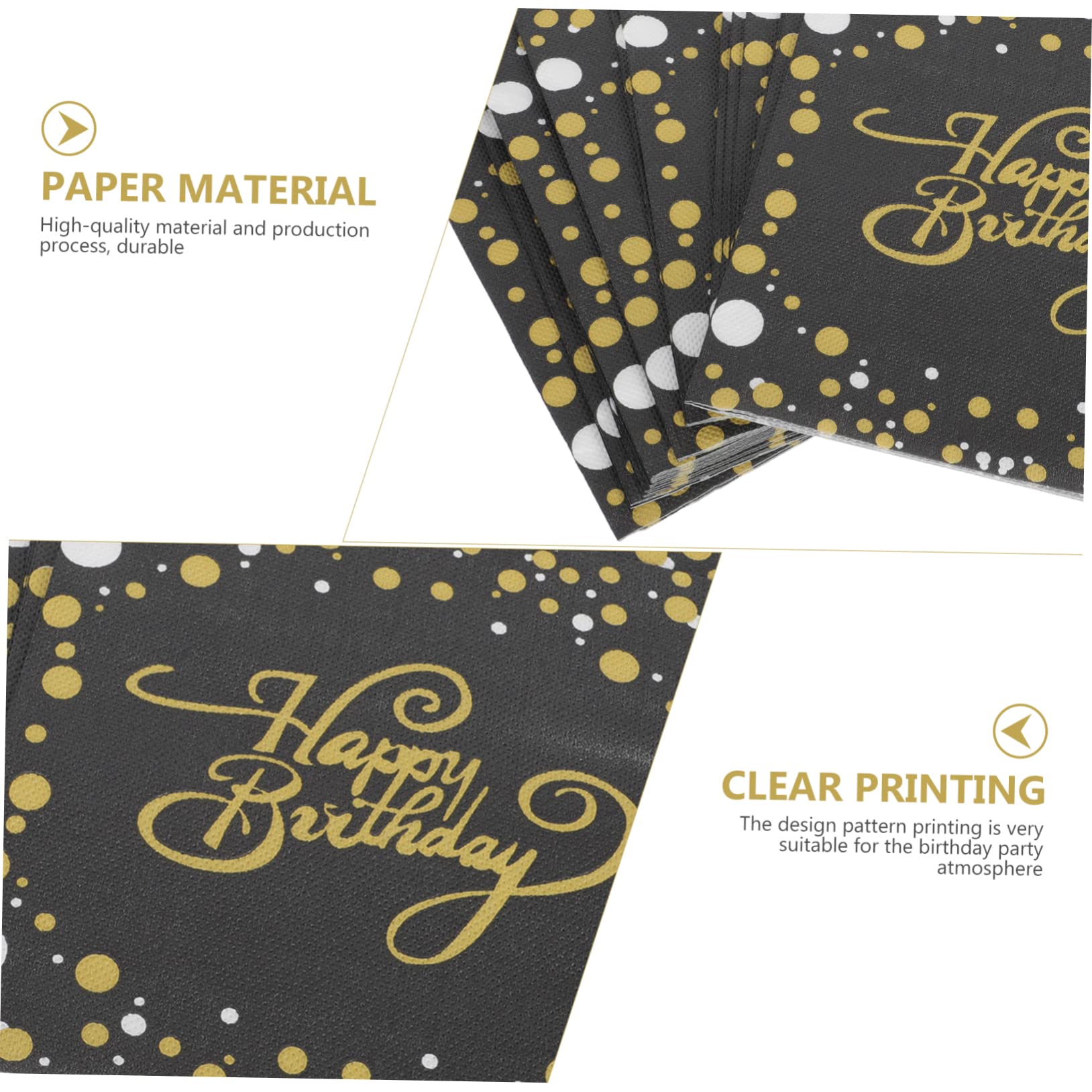 PRETYZOOM 200 Pièces Décoration De Serviette en Papier pour Table De Fête Ornement De Serviette Décorations Dorées Serviettes du Nouvel an Ornamentos Para Mesa De Joyeux Anniversaire Décor