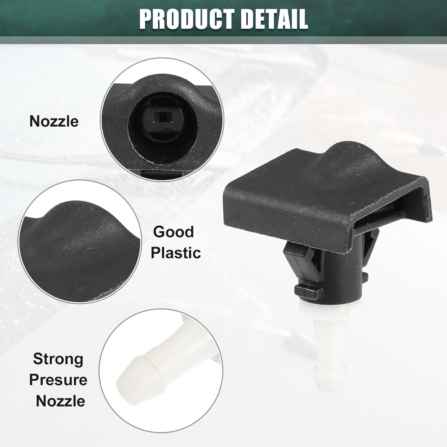 ACROPIX Windshield Wiper Washer Nozzle Spray Jet Fit for Nissan Maxima 2009-2011 No.289329N00A - Pack of 2 Black