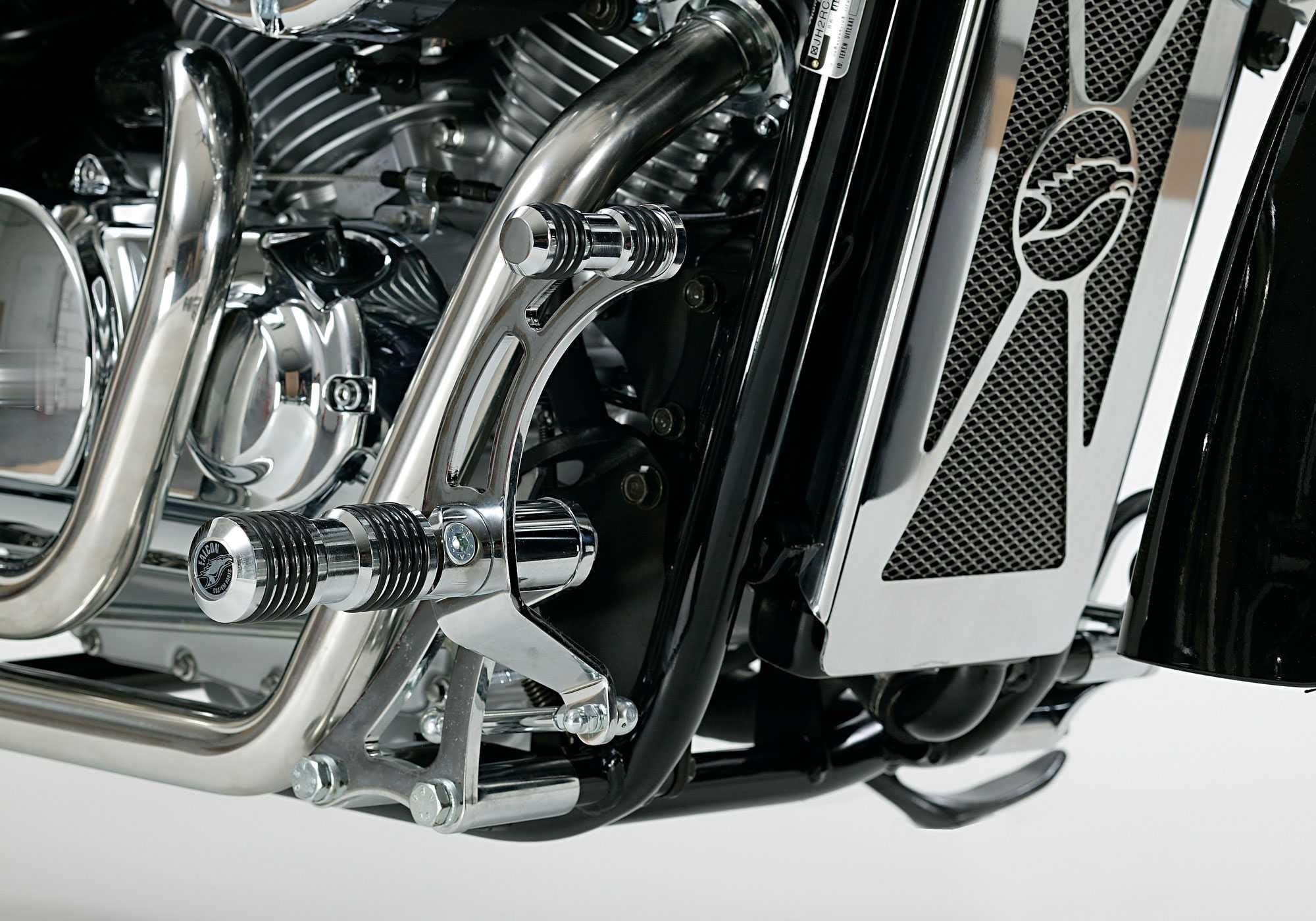 Fußrastenanlage kompatibel mit YAMAHA XV535 Virago 1996-2003 4MC FALCON Round Style