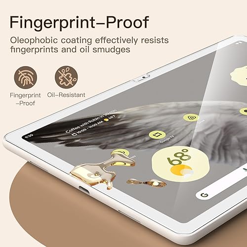 Miniatura 6 de JETech Protector de pantalla para tableta Google Pixel (11 pulgadas, modelo 2023), película de vidrio templado 9H, transparente HD, paquete de 2