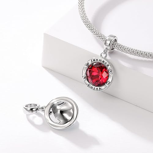 Miniatura 5 de Dijes de piedra natal para pulseras de feliz cumpleaños con forma de corazón para pulseras y collares, regalo de joyería de Navidad para mujeres