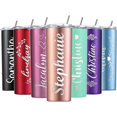 Personalized Tumbler with Lid and Straw for Women Custom Stainless Steel Cups with ...