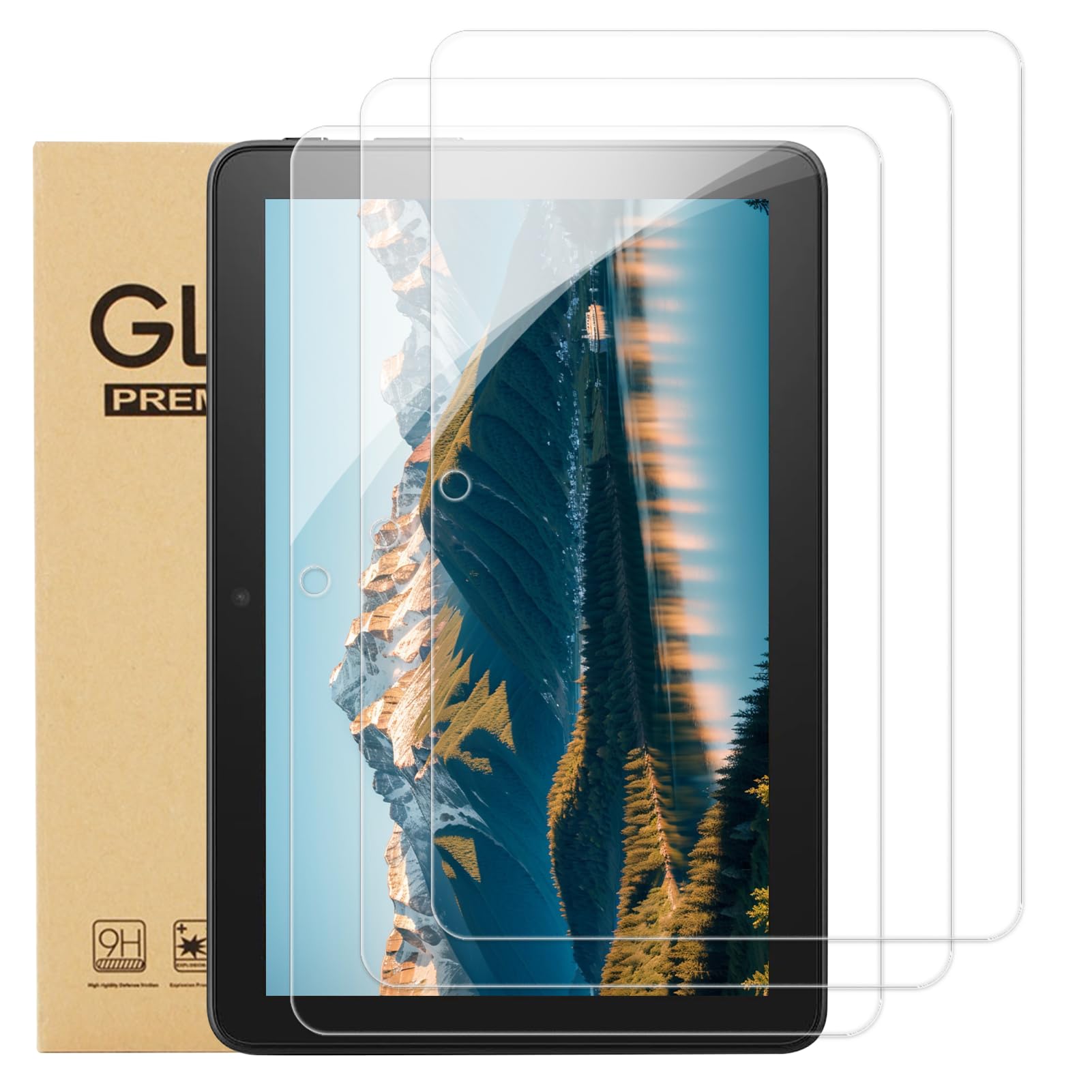 3 Pack Tempered Glass Screen Protector for Fire HD 8 Kids 2020/2022, 8 Inch Tablet Screen Film 9H HD Hardness Ultra Clear Anti-Scratch Anti-Fingerprint High Definition Clarity Protective Film