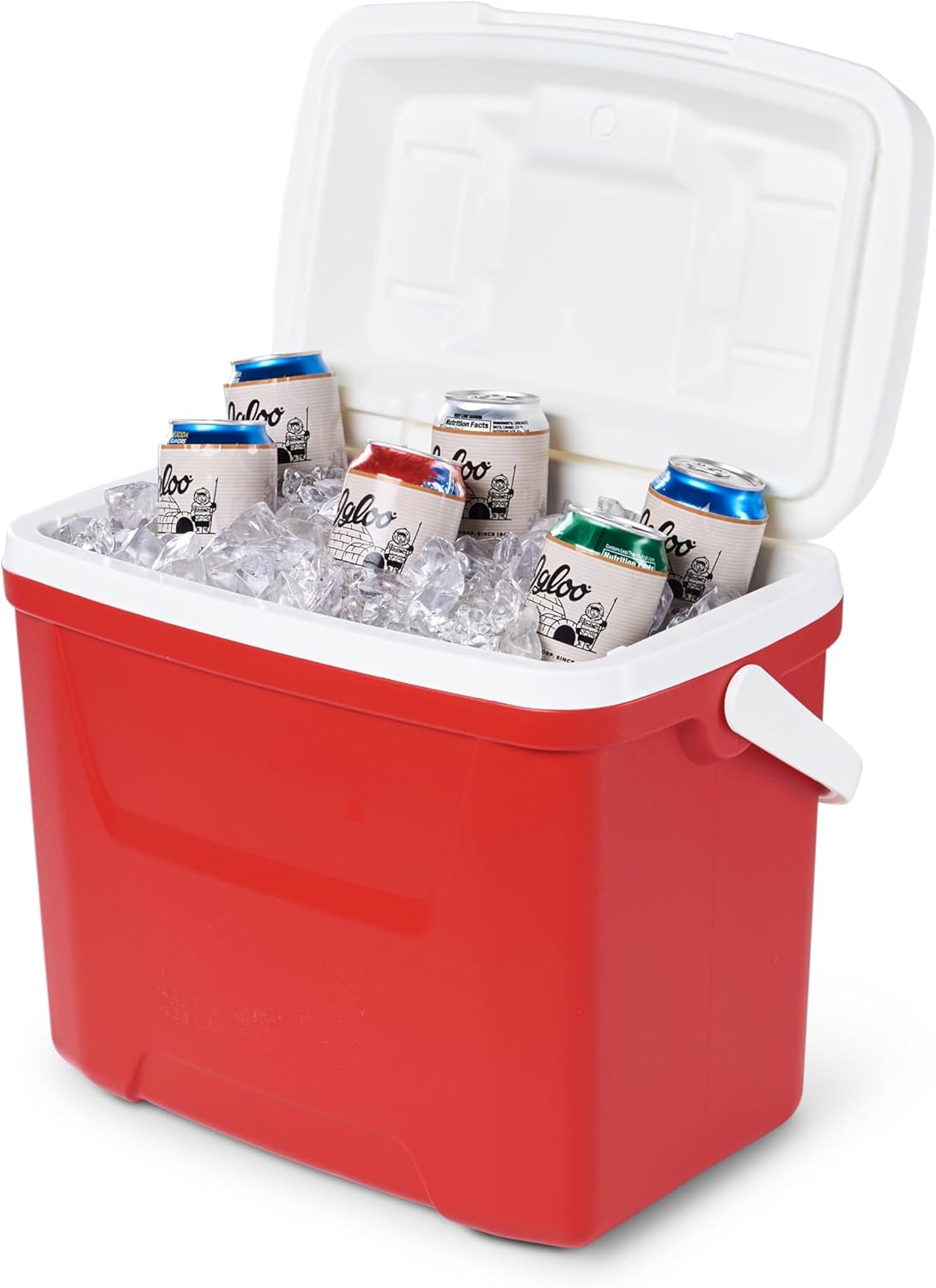 28 Quart Classic Ice Chest Cooler,Hard Chest Box with Handles,Portable Coolers, for Beach,Drink,Beverage, Camping, Picnic, Fishing, Boat, Barbecue,Outdoor (Red)