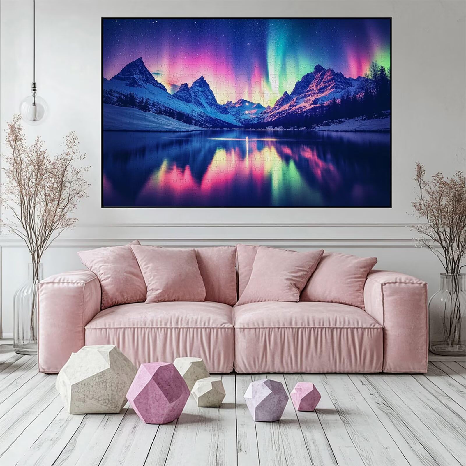 Puzzle 3000 elementów zorza polarna puzzle dla dorosłych jezioro 122 x 81 cm Unikalne rzemiosło klasyczne 3D drewniana układanka do rodzinnych gier aktywnych, układanka do samodzielnego wykonania