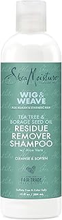 SheaMoisture Residue Remover Shampoo for Synthetic and Natural Hair, Tea Tree and Borage Seed, Sulfate Free Clarifying Shampoo, 13 Ounce
